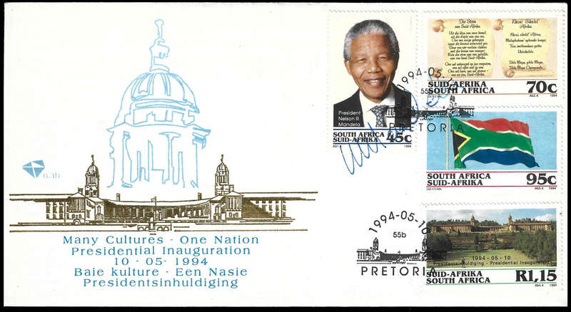 Hand Signed Mandela Signature in Blue Pen, Very Scarce