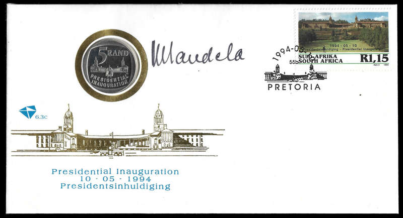 ONE OF THE MOST RARE COVERS - GENUINE SIGNATURE OF MANDELA WITH Copy of a letter from Pres. Office