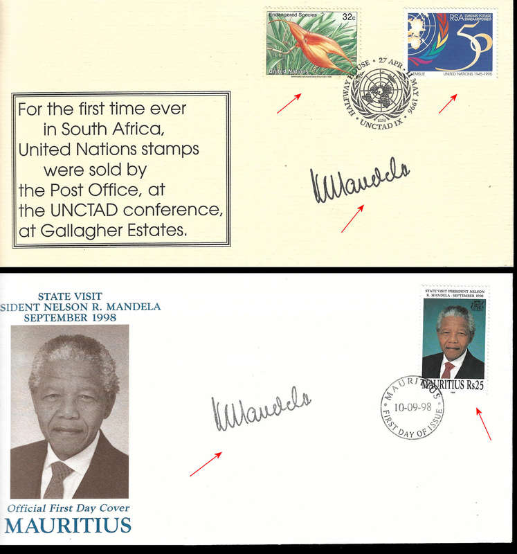 1996/1998 2 x Very Scarce Mandela autopen Signature Covers
