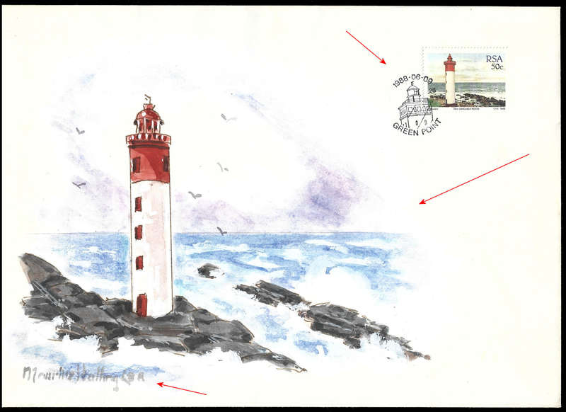 Mauritz Hattingh Original Watercolour Artwork (50c FDC, Green Point, and Signed by Artist)