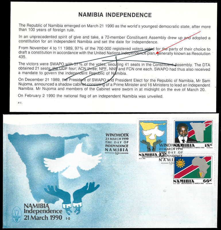 1990 VERY SCARCE Signature of Sam Nujoma, 1st Pres. of Namibia