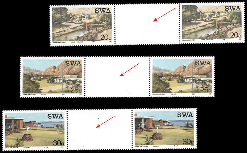1987 GUTTER PROOF SET of 3 Values, Very Scarce, Superb unmounted mint