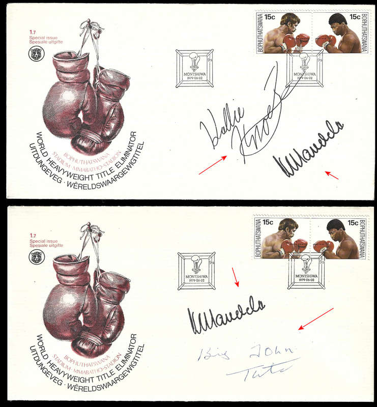 Signed Boxing Covers, Big John Tate, Kallie Knoetze