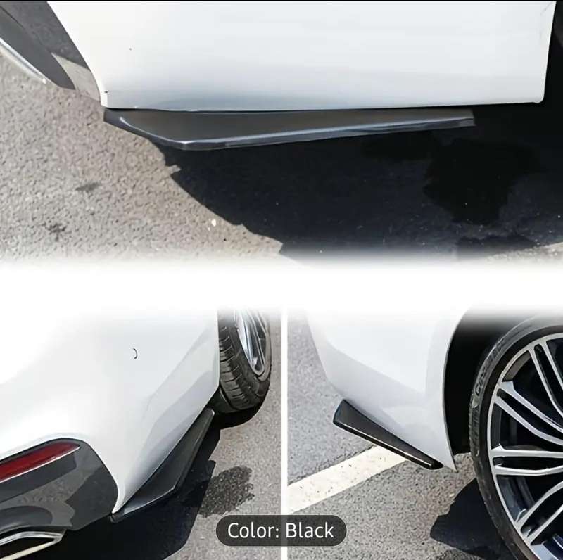 Gloss black plastic universal car rear bumper lip diffusers or splitters