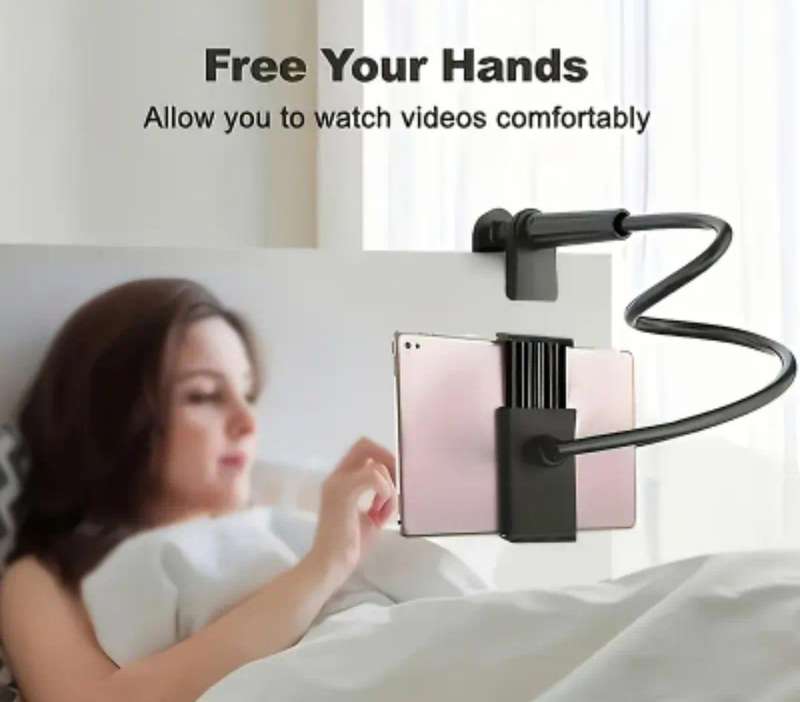 [Rotatable Stand] Flexible 360-Degree Rotatable Tablet and Phone Stand