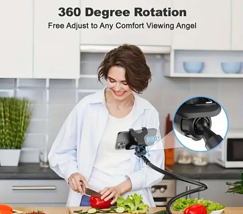[Rotatable Stand] Flexible 360-Degree Rotatable Tablet and Phone Stand