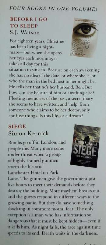 Readers Digest 4 Authors in 1 book Before  go to sleep &  Outwitting trolls & Siege & Women first