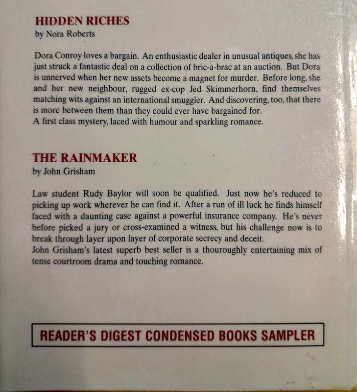 Readers Digest 2 Authors in 1 book Hidden Riches & The Rainmaker