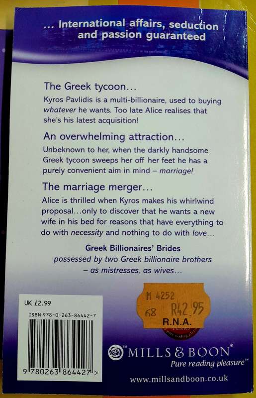 The Greek tycoon's convenient wife by Sharon Kendrick Mills and Boon Modern