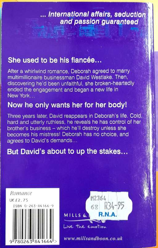 His Mistress by marriage by Lee Wilkinson Mills and Boon Modern