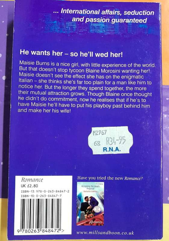 The Italian Tycoon's bride by Helen Brooks Mills and Boon Modern