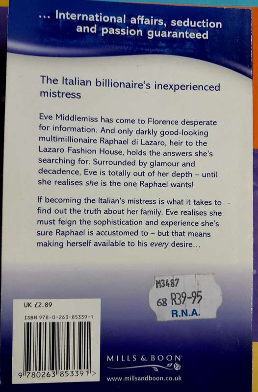 The Italian's Defient Mistress by India Grey Mills and Boon Modern