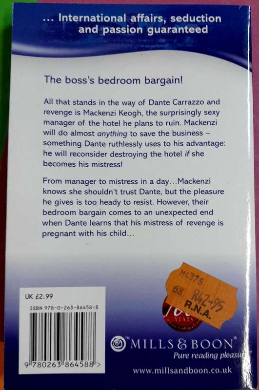 The Italian Boss's Mistress of Revenge by Trish Morey Mills ad Boon Modern