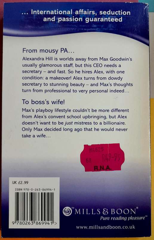 The Billionaire's Boss's Innocent Bride by Lindsay Armstrong MIlls and Boon Modern