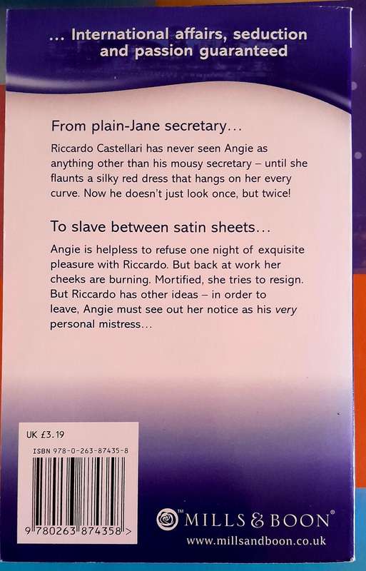 The Italian Billionaire's Secretary Mistress by Sharon Kendrick Mills and Boon Modern