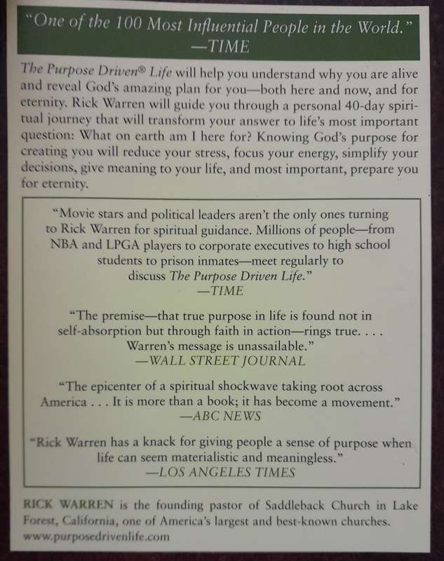 The Purpose Driven Life by Rick Warren
