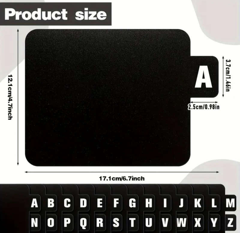 Divider set alphabetical