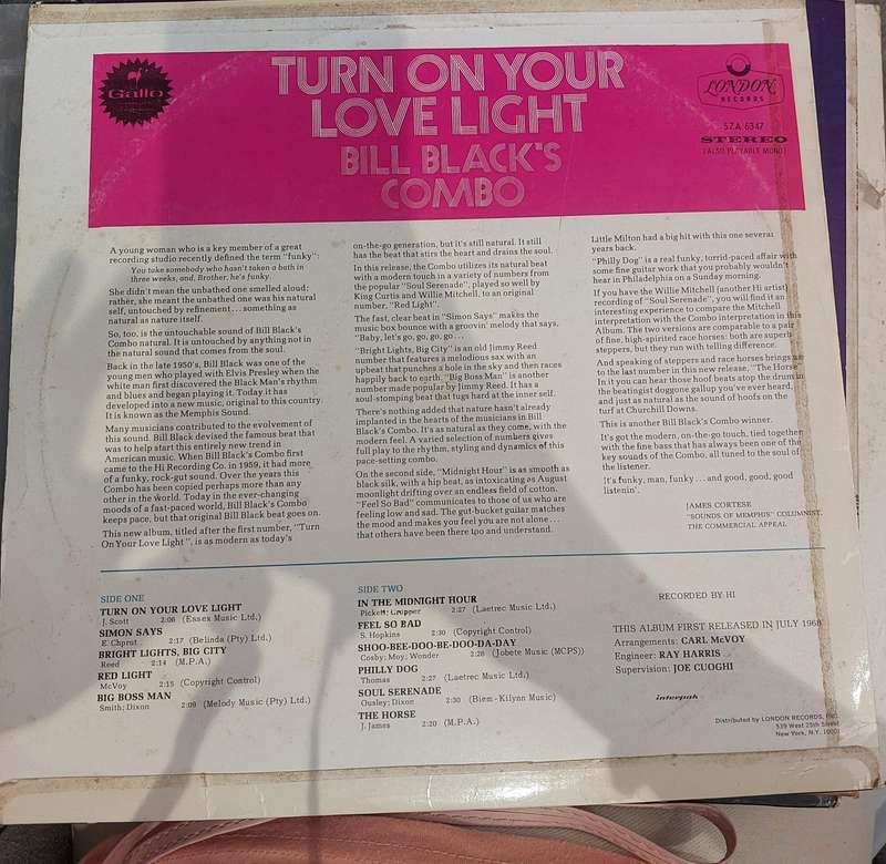 Bill Black Combo - Turn on your love light (VG/VG)