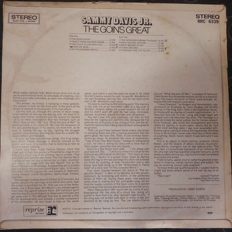 Sammy Davis Jr - The Goin's great (G/VG)