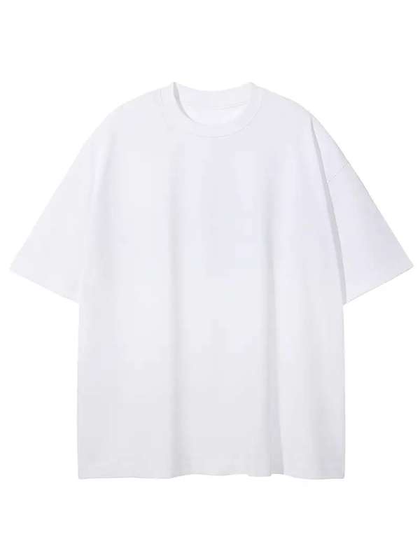 Crop  Basic Drop Shoulder Boxy Fit T-Shirt