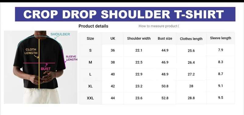 Crop  Basic Drop Shoulder Boxy Fit T-Shirt