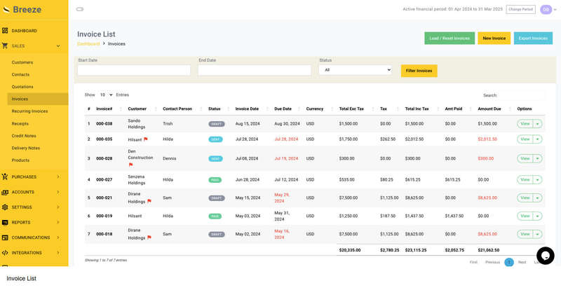Breeze Invoicing - Starter - 1 month licence