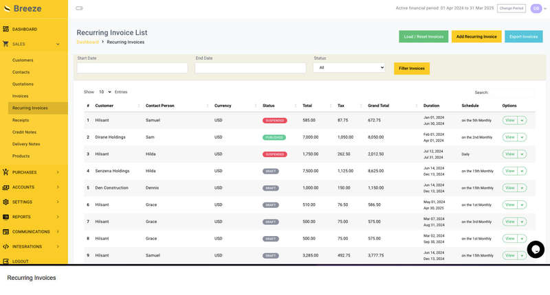 Breeze Invoicing - Starter - 1 month licence