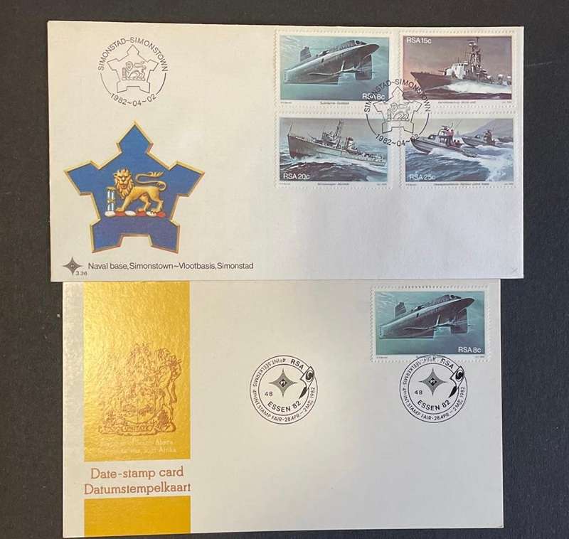 FDC South Africa - Naval Base - Simonstown - 1982 + Date stamp card