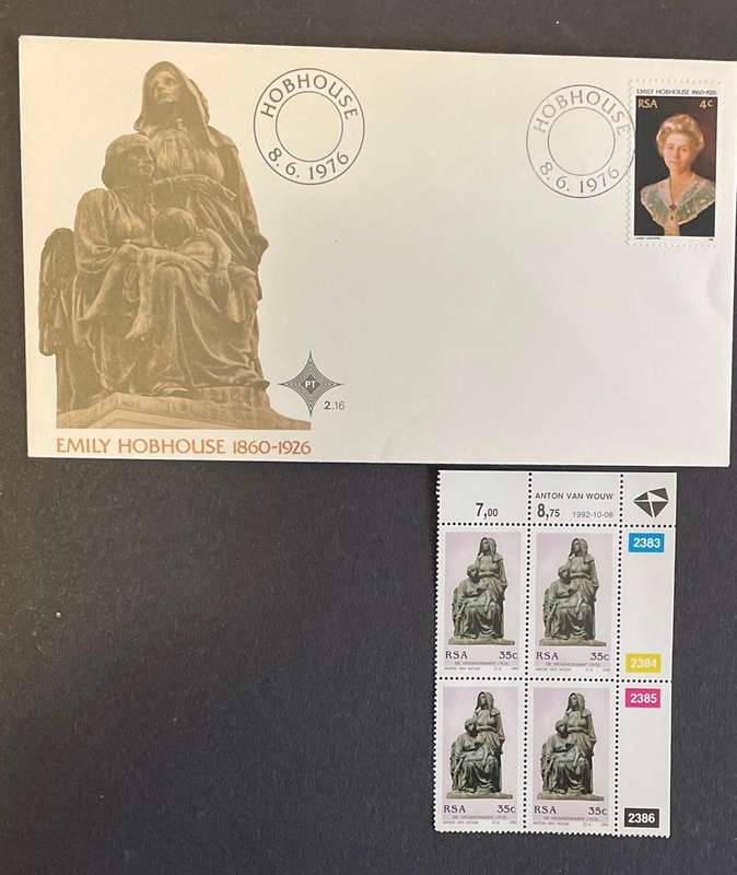 FDC South Africa - 1976 - Emily Hobhouse with block of stamps