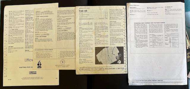 Four vintage knitting patterns for babies - good condition