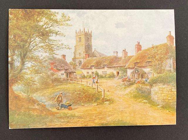 Postcard -Godshill, Isle Of Wight - Salmon Watercolour card - artist - WW Quatremain. 1988 Unused