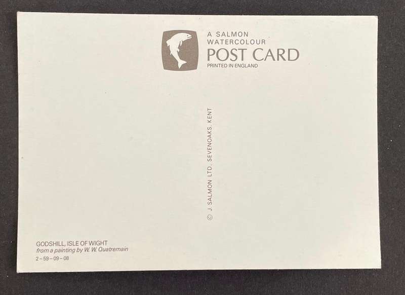 Postcard -Godshill, Isle Of Wight - Salmon Watercolour card - artist - WW Quatremain. 1988 Unused
