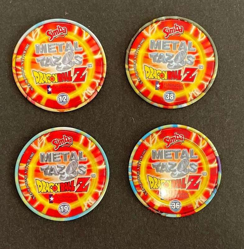 Dragon Ball Z Metal Tazo's x 4 - Great condition! 2003