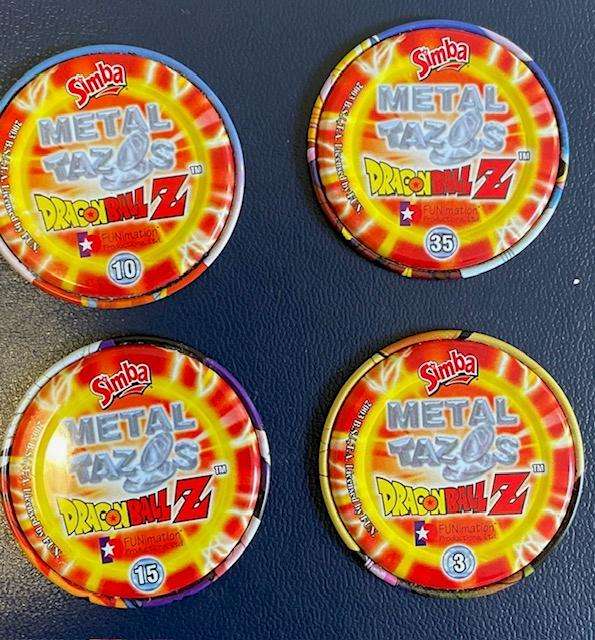 Dragon Ball Z Metal Tazo's x 4 - Great condition! 2003