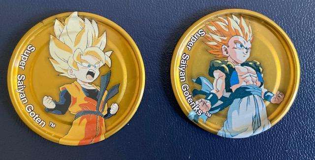 Dragon Ball Z GOLD Metal Tazo's x 2 - Great condition! 2003