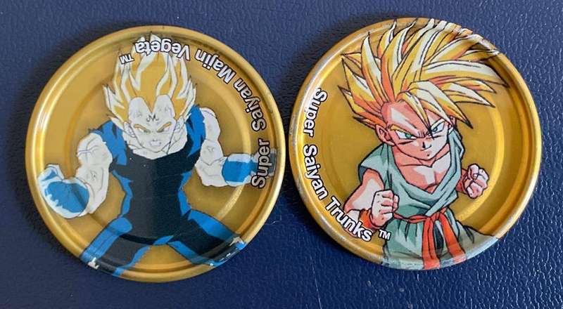 Dragon Ball Z GOLD Metal Tazo's x 2 - Great condition! 2003