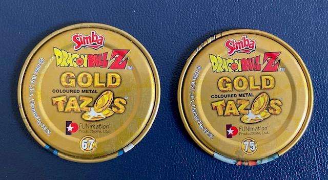 Dragon Ball Z GOLD Metal Tazo's x 2 - Great condition! 2003