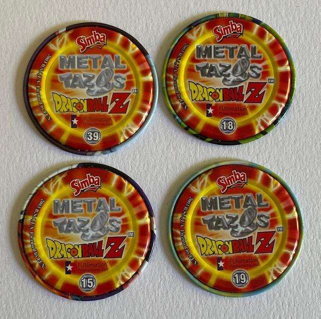 Dragon Ball Z - Metal Tazo's x 4 - Great condition! 2003