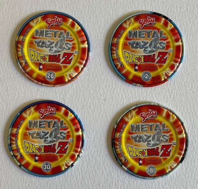 Dragon Ball Z - Metal Tazo's x 4 - Great condition! 2003