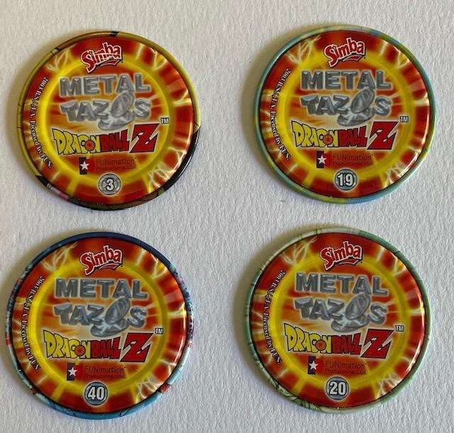 Dragon Ball Z - Metal Tazo's x 4 - Great condition! 2003