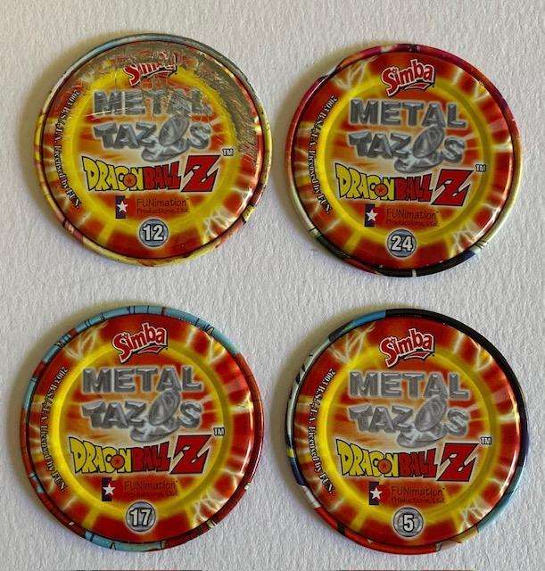 Dragon Ball Z - Metal Tazo's x 4 - Great condition! 2003