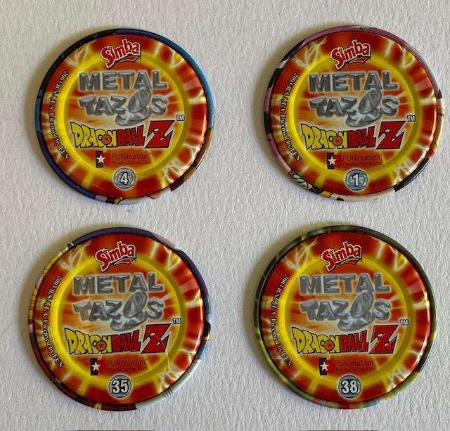 Dragon Ball Z - Metal Tazo's x 4 - Great condition! 2003