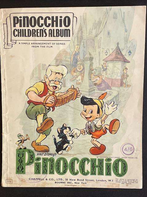 Pinocchio - Childrens Music Album. A complete arrangement of songs from the film. Walt Disney. 1940