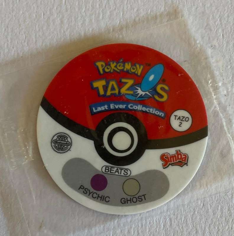 Pokemon Tazo - # 92 GASTLY - Last Ever Collection . 2001 - Tazo number 2 - Mint - UNOPENED