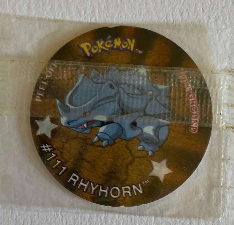 Pokemon Tazo - # 111 RHYHORN - Last Ever Collection . 2001 - Tazo number 11 - Mint - UNOPENED
