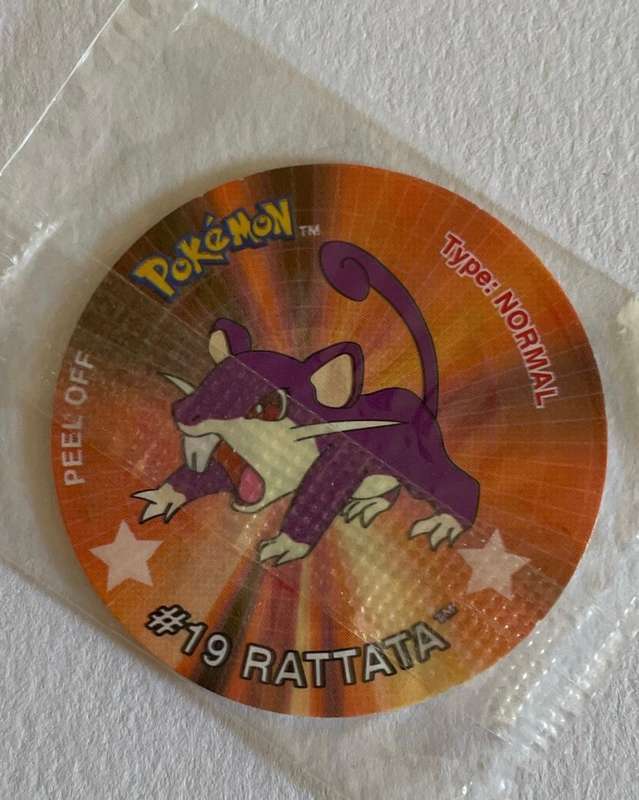 Pokemon Tazo - # 19 RATTATA - Last Ever Collection . 2001 - Tazo number 13 - Mint - UNOPENED