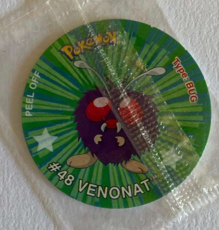 Pokemon Tazo - # 48  - VENOAT - Last Ever Collection . 2001 - Tazo number 4 - Mint - UNOPENED