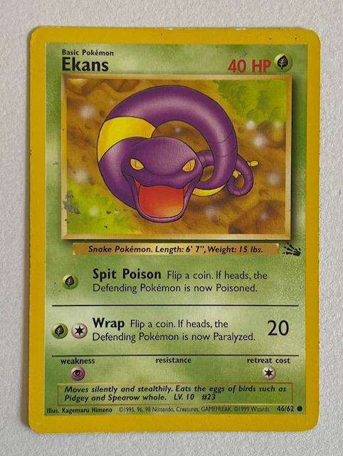 Pokémon Trading Card -  EKANS - 1999 - 46/62  LP NM