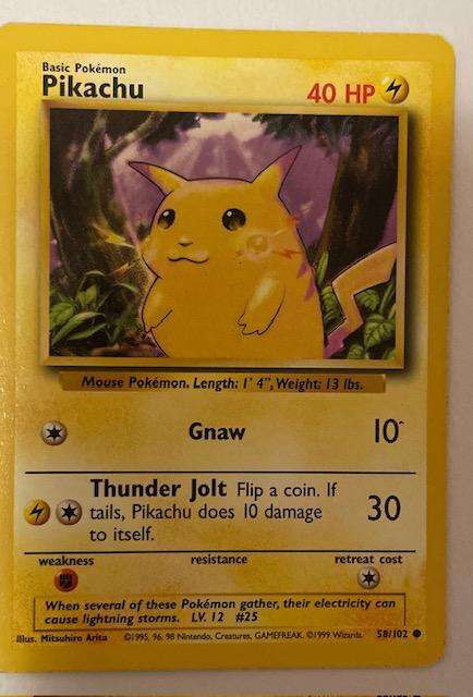 Pokémon TCG - PIKACHU - 1999 - 58/102 LP NM