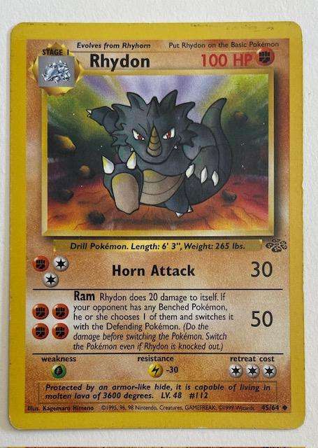 Pokémon TCG - RHYDON - 1999 - 45/64 - UNCOMMON - LP